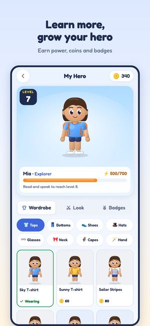 Screenshot: Learn more, grow your hero.